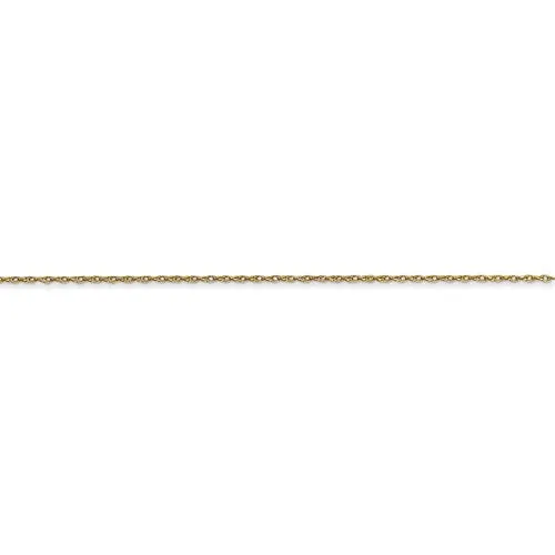 10k Yellow Gold .5 mm Carded Cable Rope Chain Available Sizes 16-24