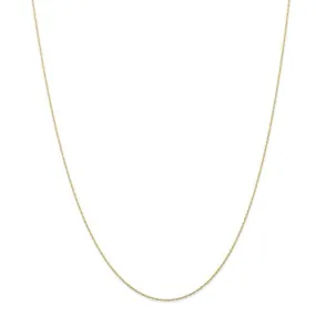 10k Yellow Gold .5 mm Carded Cable Rope Chain Available Sizes 16-24