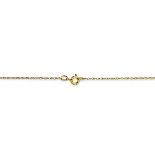 10k Yellow Gold .5 mm Carded Cable Rope Chain Available Sizes 16-24