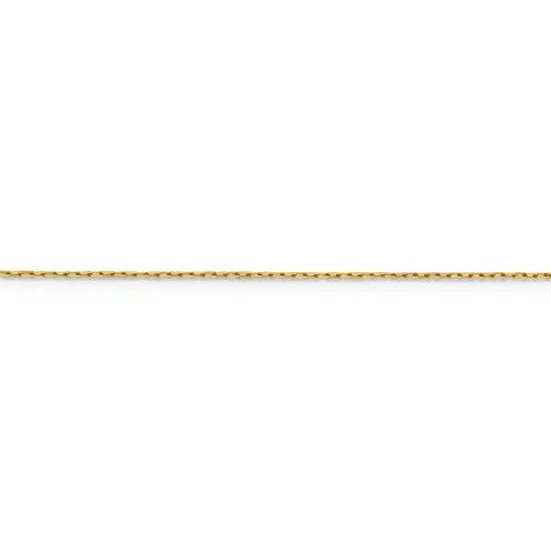 14K Yellow Gold .95 mm Long Open Cable Link Chain Available Sizes 16-20