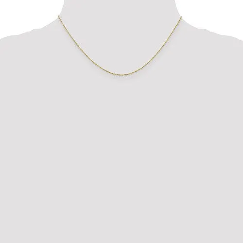 14K Yellow Gold .95 mm Long Open Cable Link Chain Available Sizes 16-20