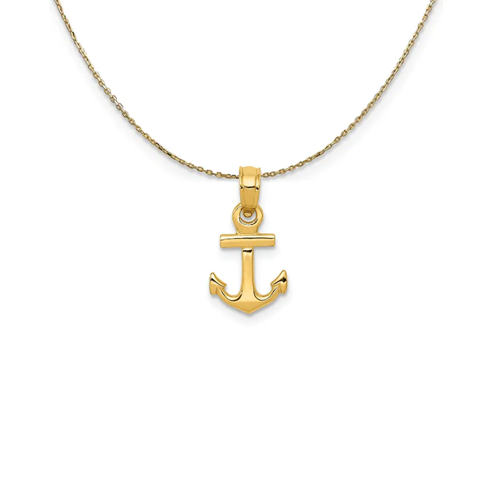 14k Yellow Gold Mini Admiralty Anchor Necklace