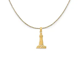 14k Yellow Gold Polished Lighthouse Necklace