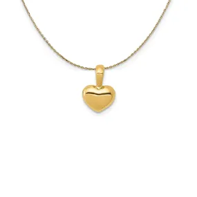 14k Yellow Gold Puffed Heart (6mm) Necklace