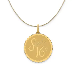 14k Yellow Gold Sweet 16 Disc Necklace