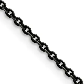 2.7mm Stainless Steel Antiqued Cable Chain Necklace