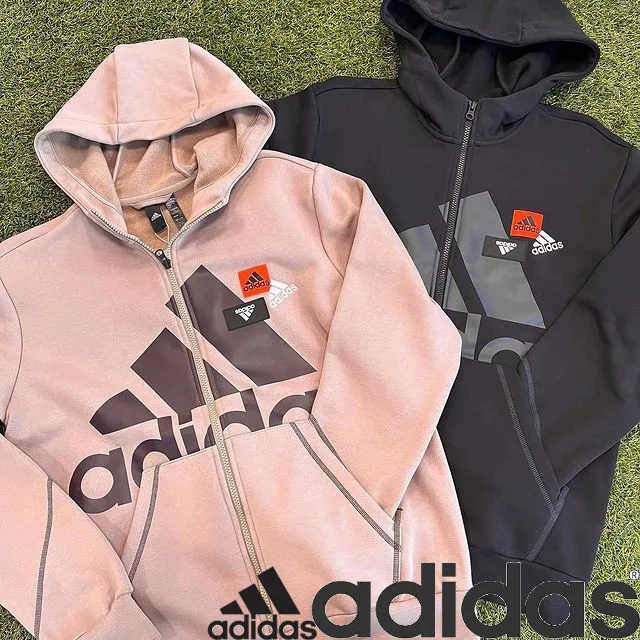 adidas  |Unisex Bi-color Long Sleeves Logo Hoodies