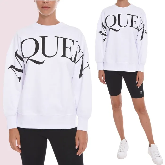 alexander mcqueen  |Long Sleeves Cotton Logo Hoodies & Sweatshirts