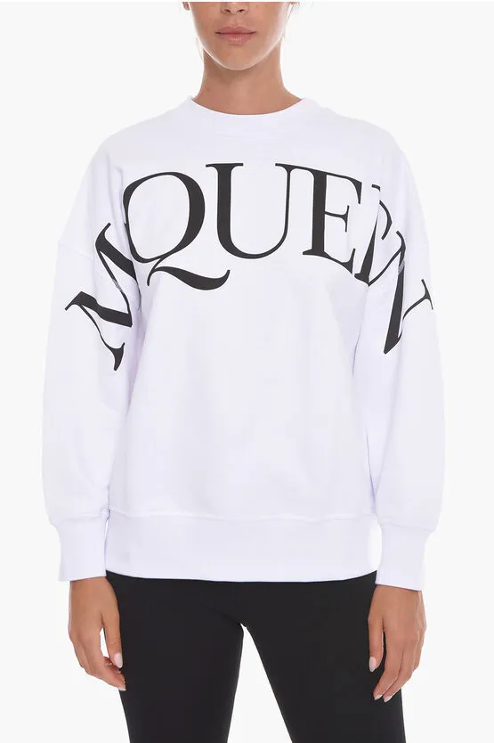 alexander mcqueen  |Long Sleeves Cotton Logo Hoodies & Sweatshirts