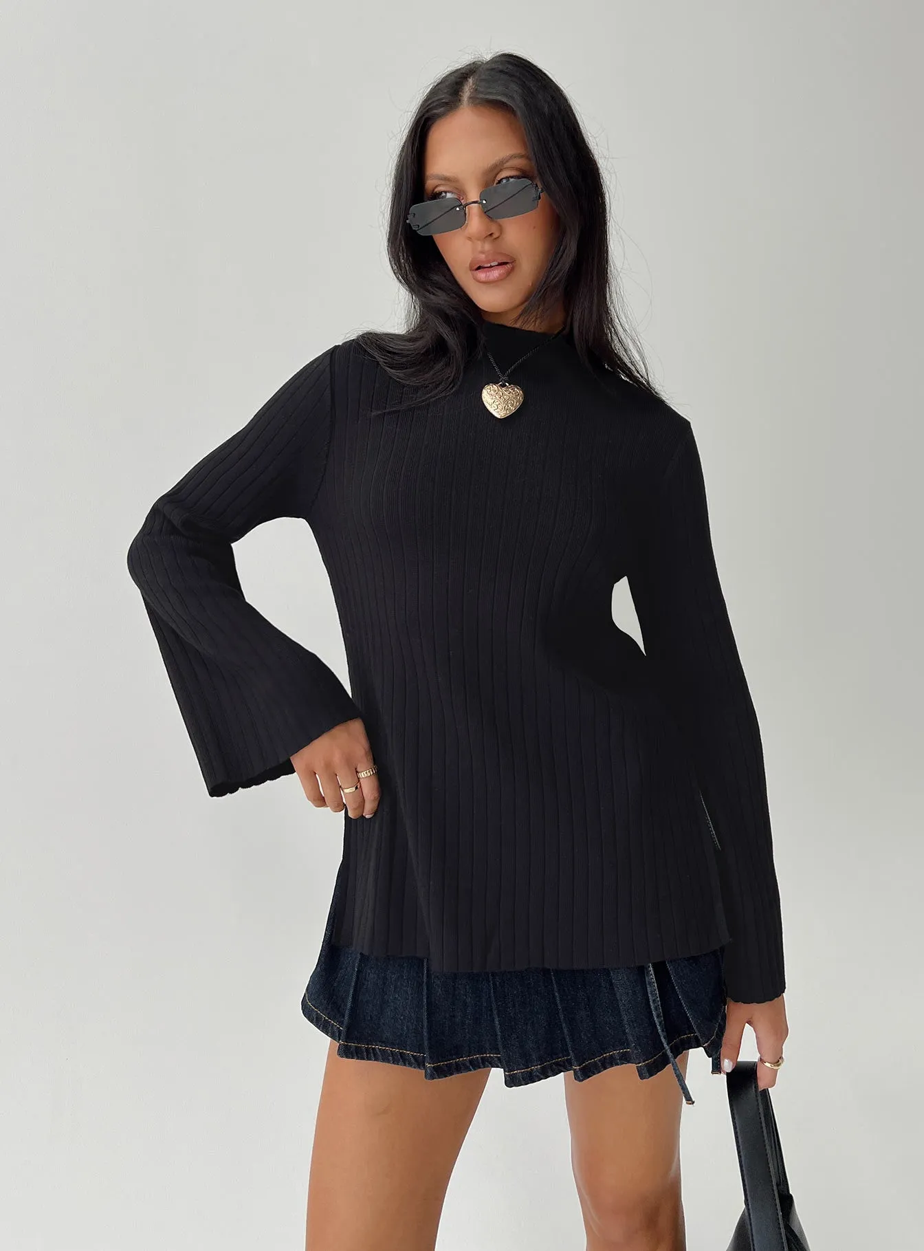 Allen Ribbed Jumper Black