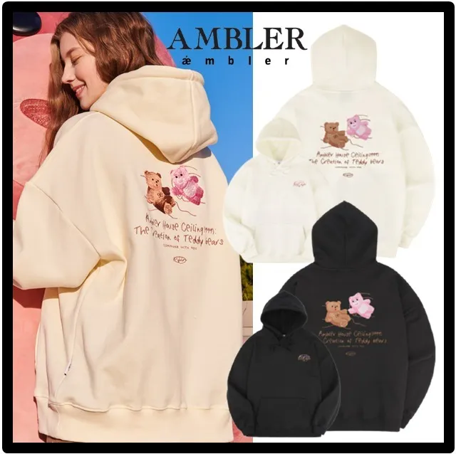 AMBLER  |Unisex Street Style Logo Hoodies