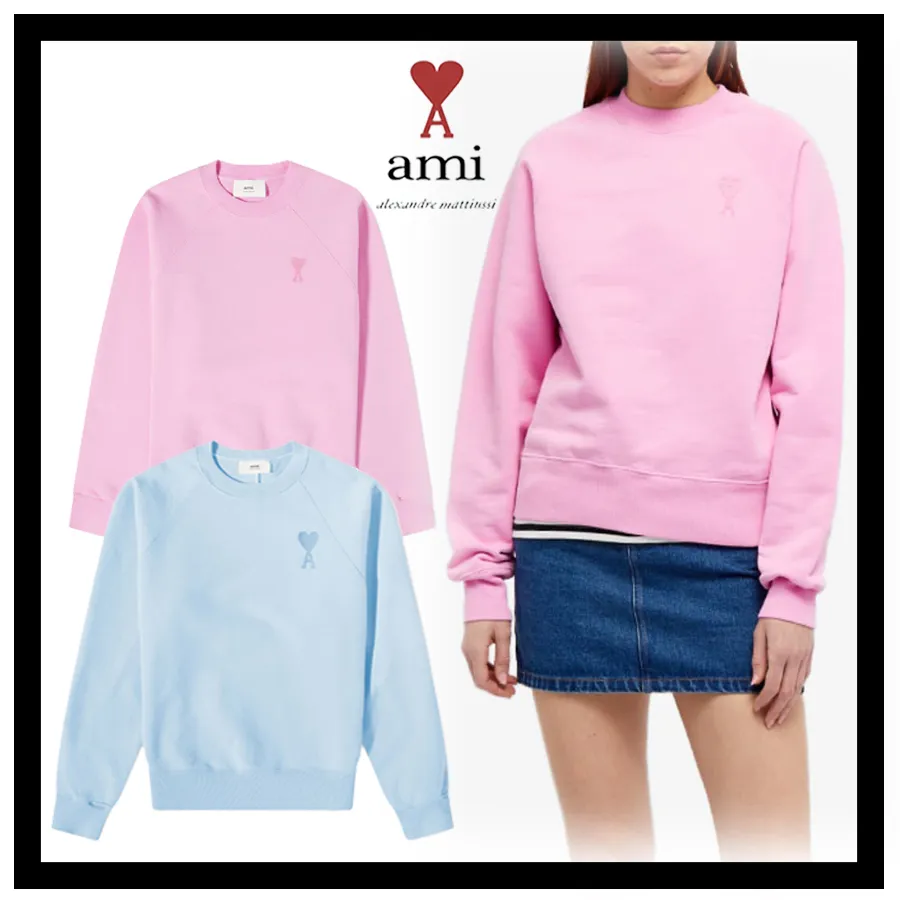 AMI PARIS  |Sweat Long Sleeves Cotton Logo Hoodies & Sweatshirts