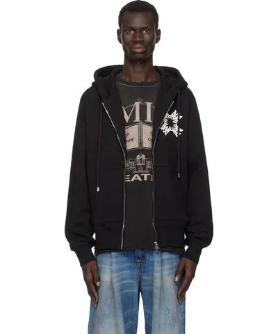 Amiri Black MA Quad Zip Up Hoodie