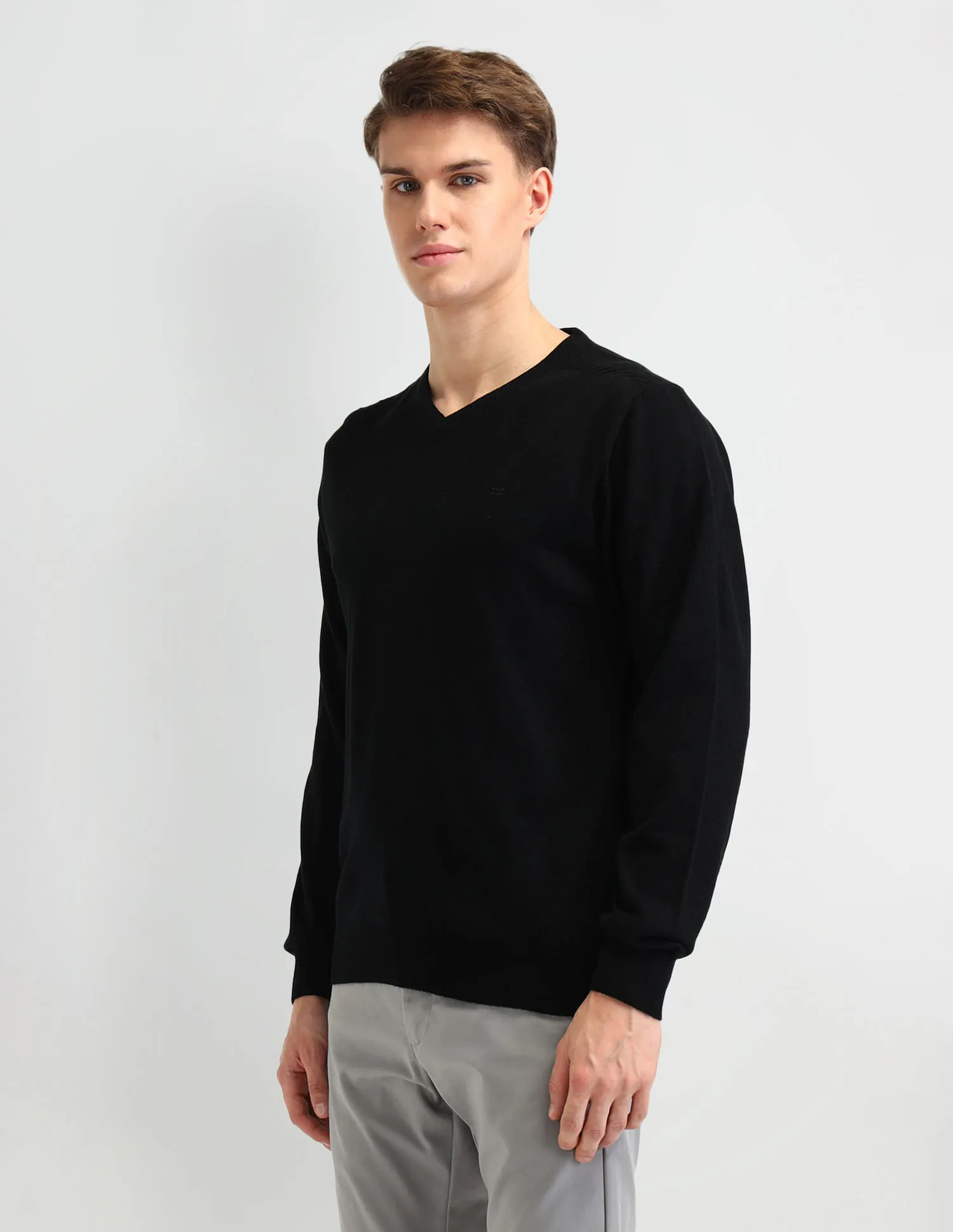 Arrow Solid Regular Fit Sweater