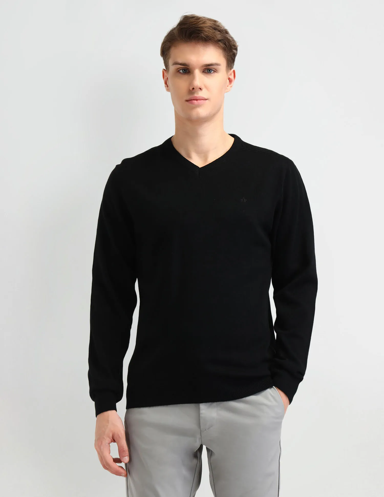 Arrow Solid Regular Fit Sweater