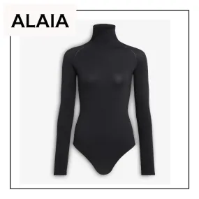 Azzedine Alaia  |Nylon Long Sleeves Plain Hoodies & Sweatshirts