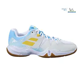 Babolat Shadow Spirit Women's Court Shoes [White/Light Blue]