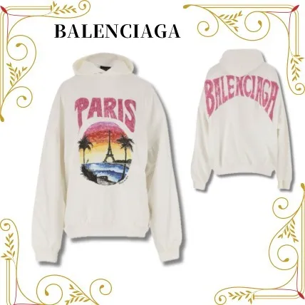 BALENCIAGA  |Sweat Long Sleeves Cotton Logo Hoodies & Sweatshirts