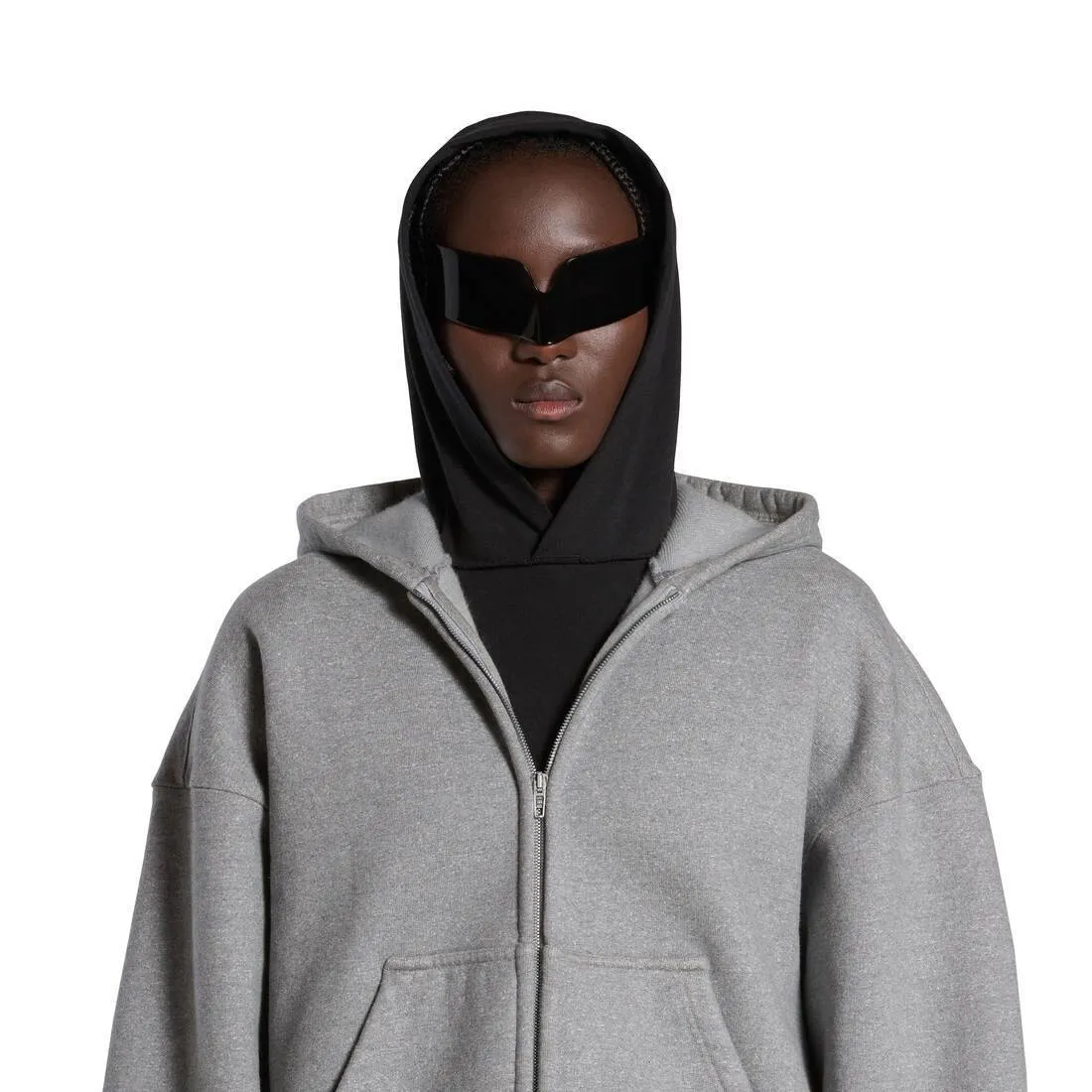 BALENCIAGA  |Unity Sports Icon Boxy Zip-up Hoodie Large Fit in White