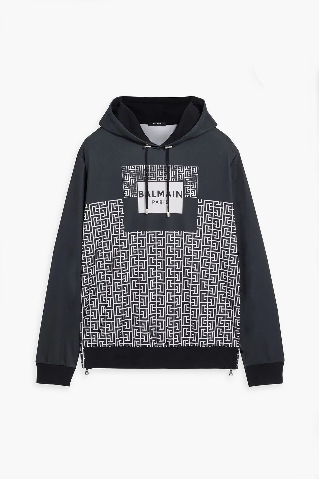 BALMAIN  |Monogram Bi-color Long Sleeves Luxury Hoodies