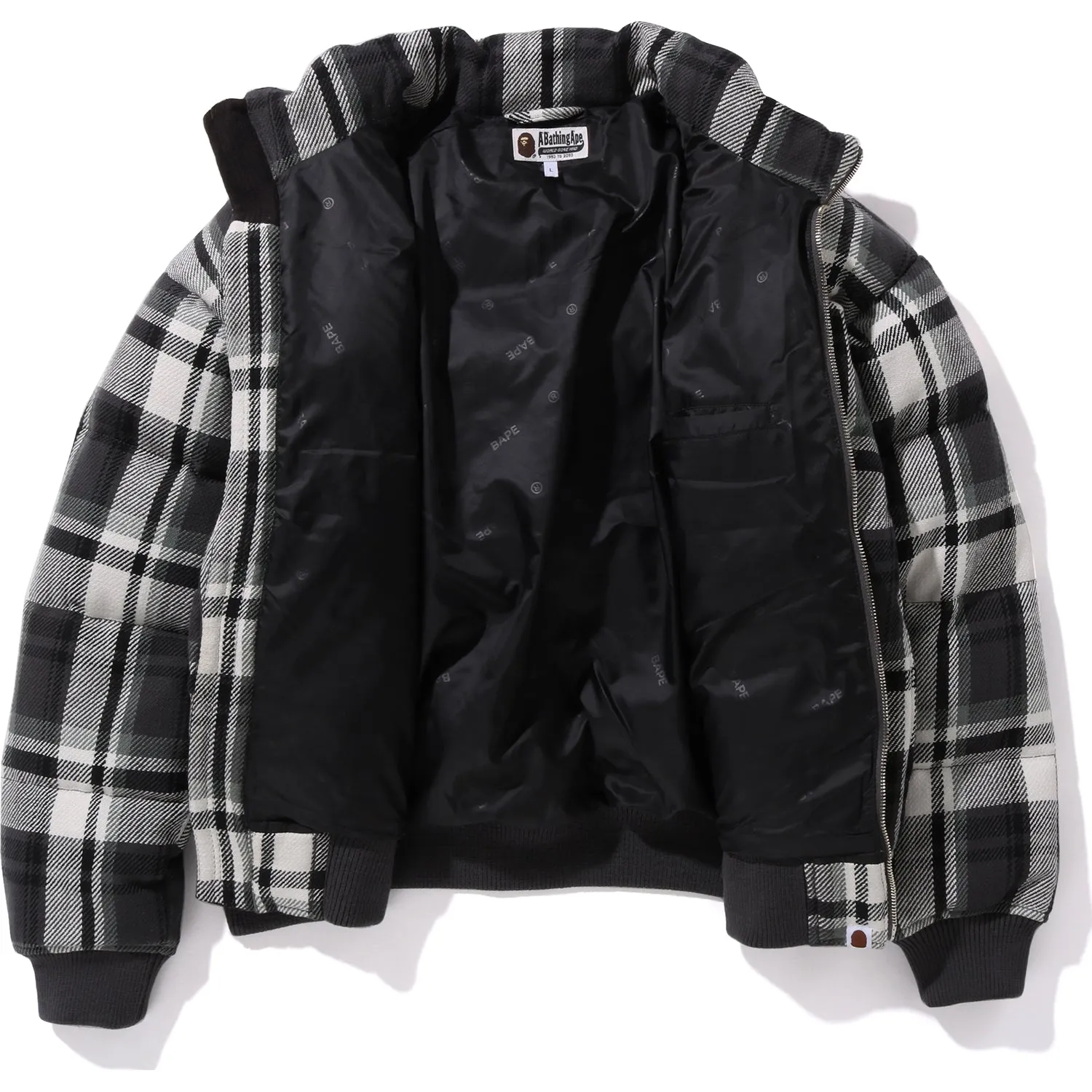 BAPE CHECK DOWN JACKET RELAXED FIT MENS