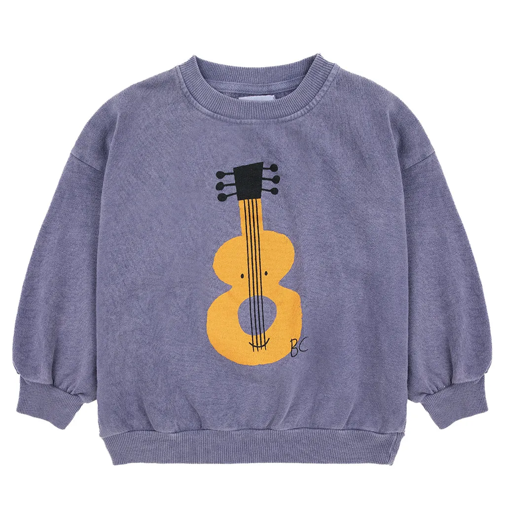 Bobo Choses Child Acoustic Guitar Sweatshirt Prussian Blue