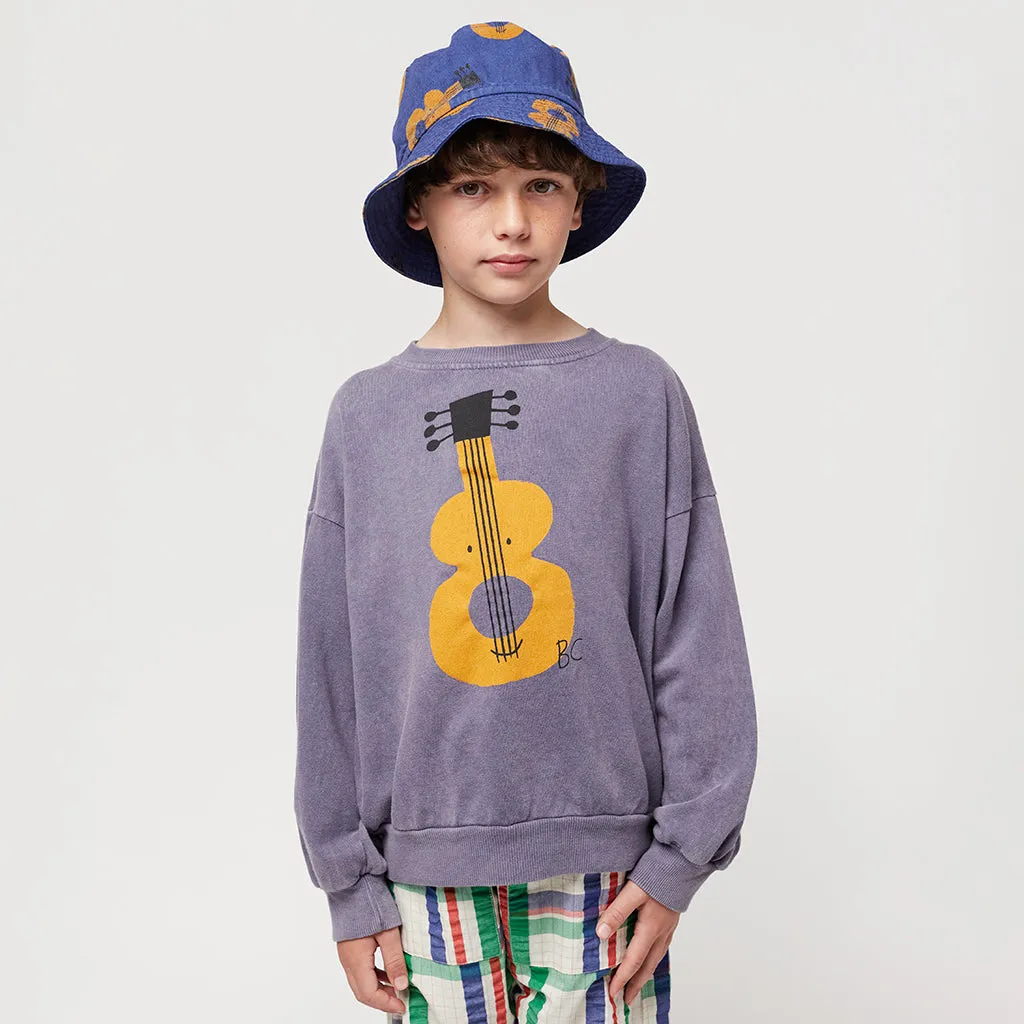 Bobo Choses Child Acoustic Guitar Sweatshirt Prussian Blue