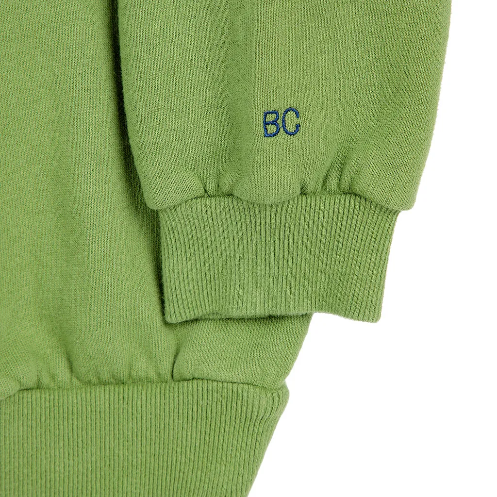 Bobo Choses Child Funny Face Sweatshirt Olive Green