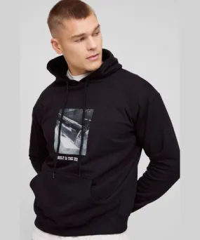 boohoo Mens Embroidered Built In The Usa Box Graphic Hoodie