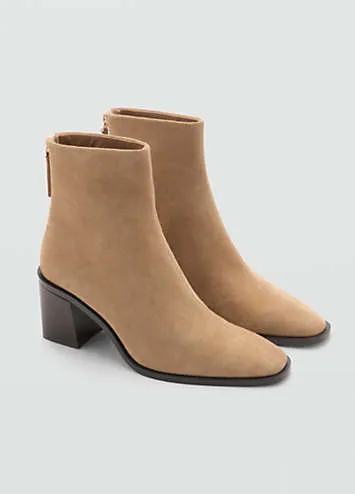 Brown Gloria Ankle Boots by Mango | Look Again