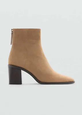 Brown Gloria Ankle Boots by Mango | Look Again