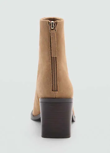 Brown Gloria Ankle Boots by Mango | Look Again