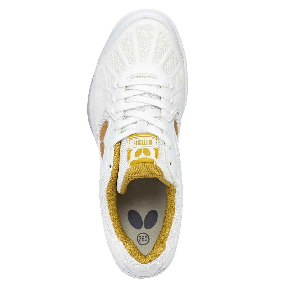 Butterfly Lezoline Rifones Table Tennis Shoes [White/Gold]