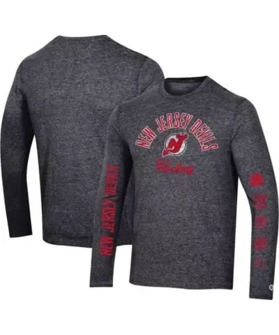 Cutter & Buck Men's NHL New Jersey Devils Multi-Logo Tri-Blend Long Sleeve T-Shirt