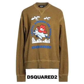 D SQUARED2  |Long Sleeves Cotton Logo Hoodies & Sweatshirts