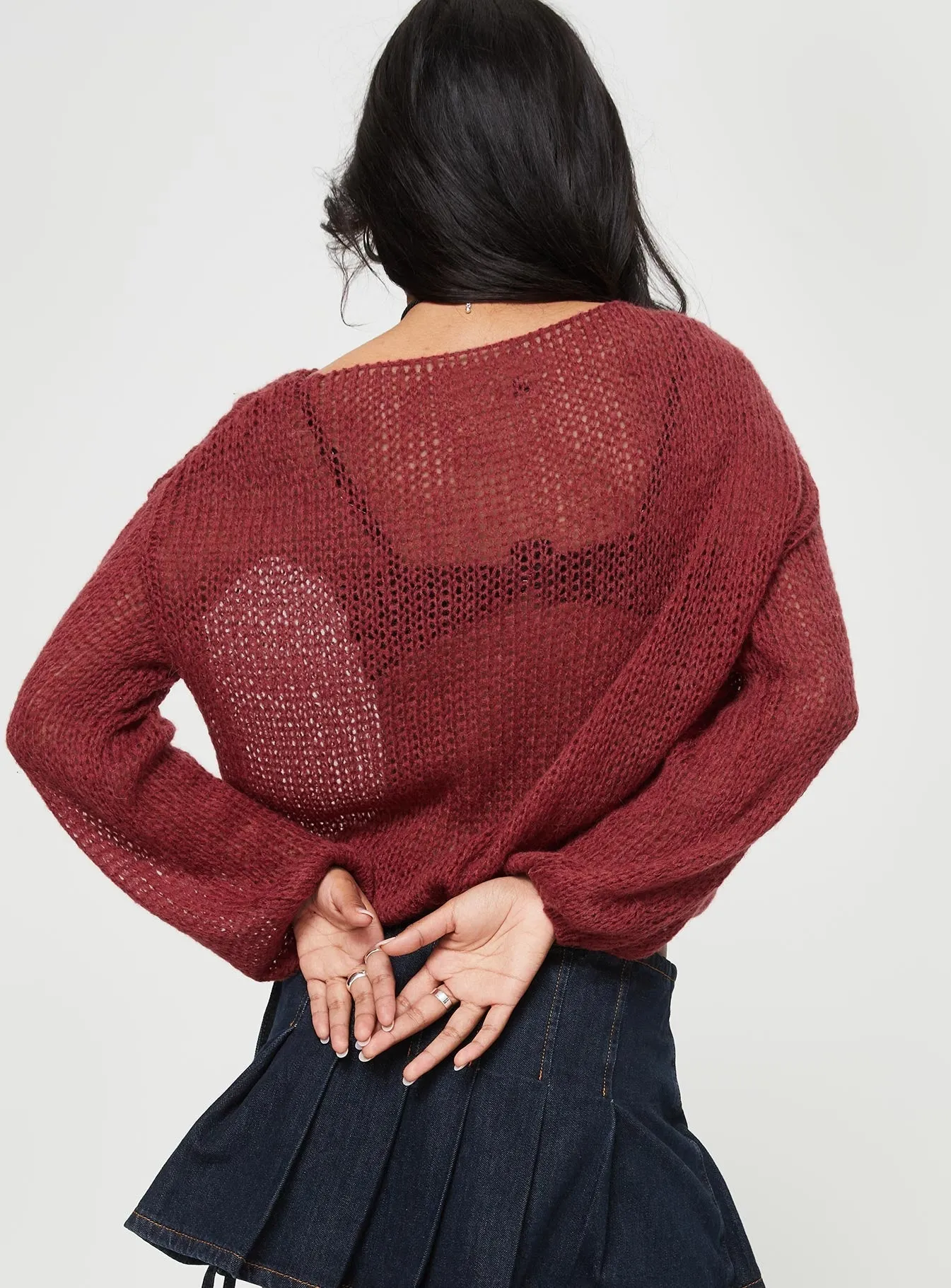 Daja Knit Jumper Burgundy