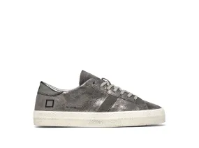 D.A.T.E. Hill Low Stardust Sneakers in Metal Gun