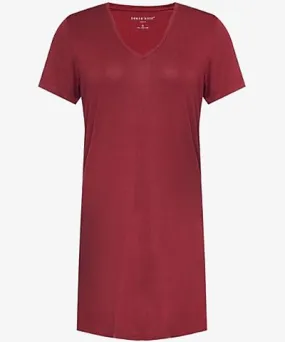 Derek Rose Womens Burgundy Lara V-neck sleep jersey T-shirt