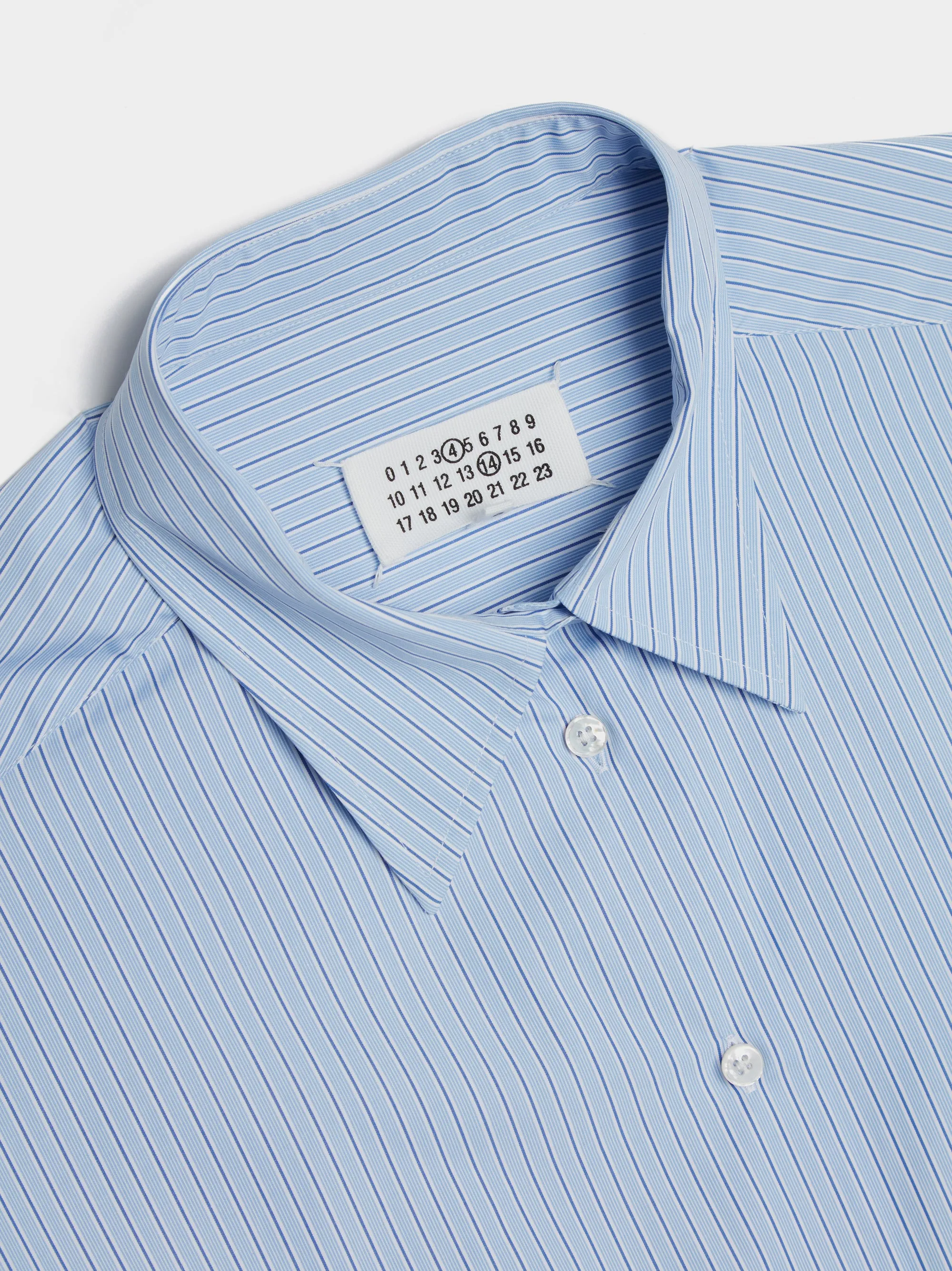 Double Pinstriped Cotton Shirt, White