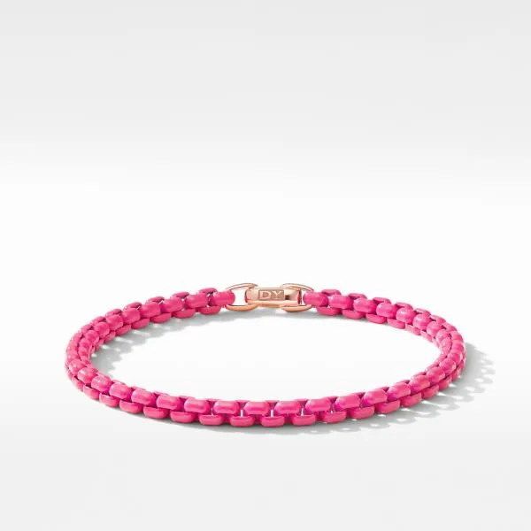 DY Bel Aire Chain Bracelet in Hot Pink with 14K Rose Gold Accent