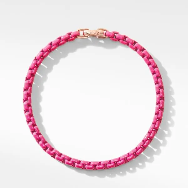 DY Bel Aire Chain Bracelet in Hot Pink with 14K Rose Gold Accent