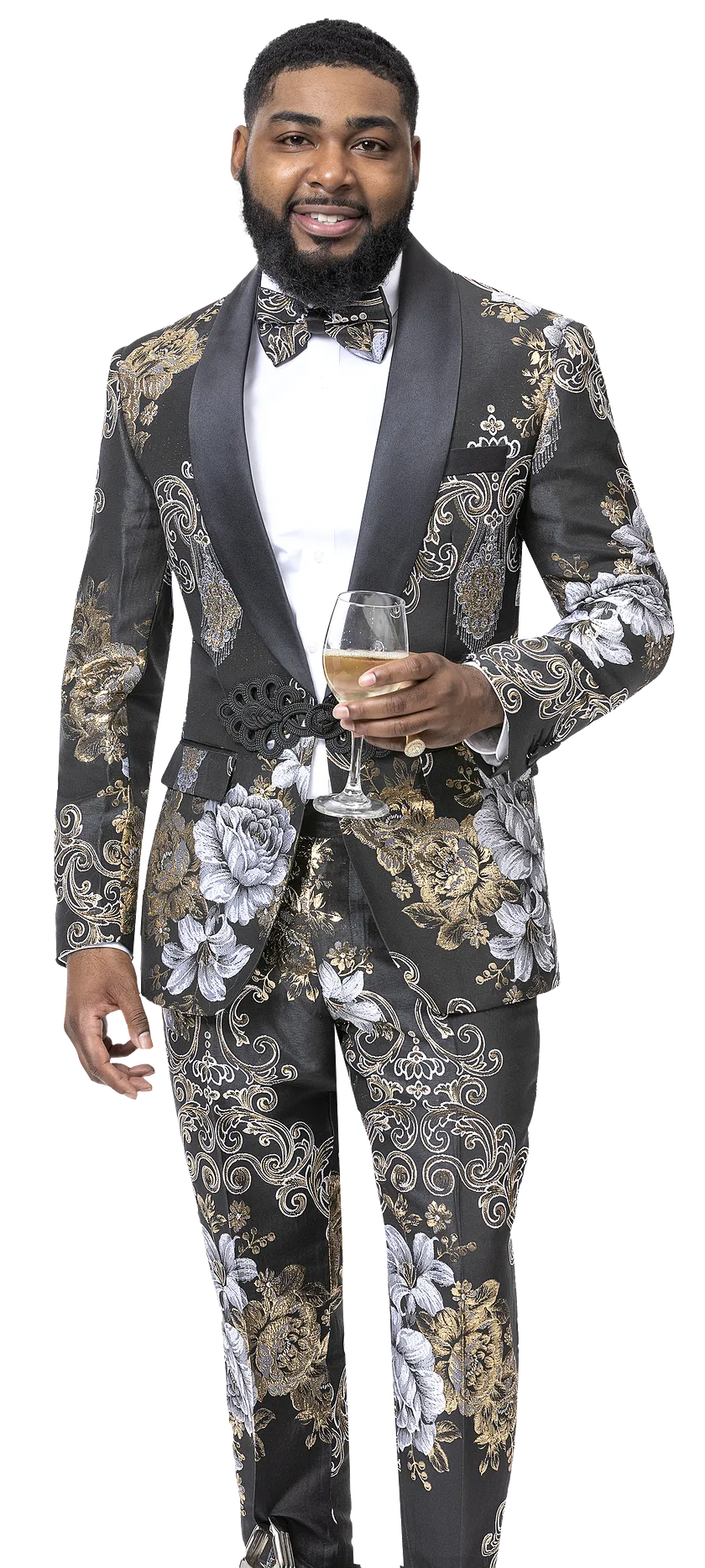 EJ Samuel Blk/Gold Suit JP119