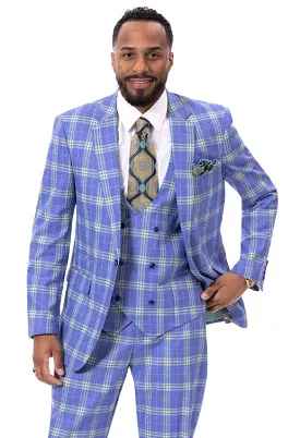 EJ Samuel Blue/Green Suit M2789