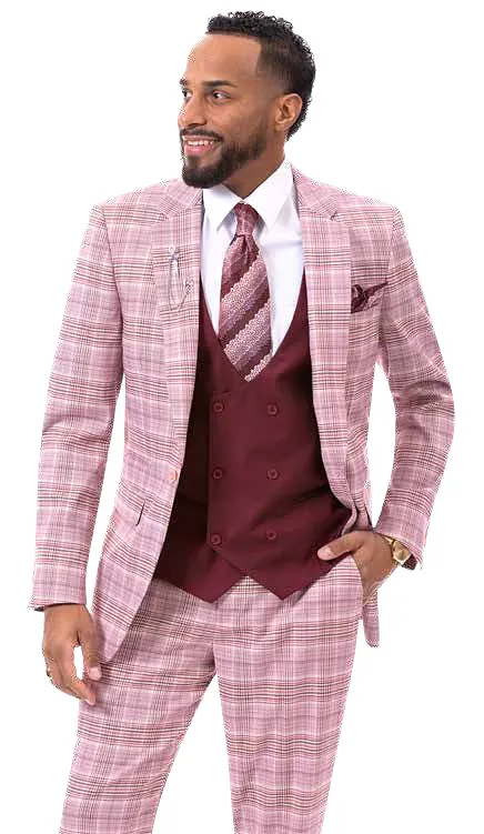 EJ Samuel Burgundy Suit M2787