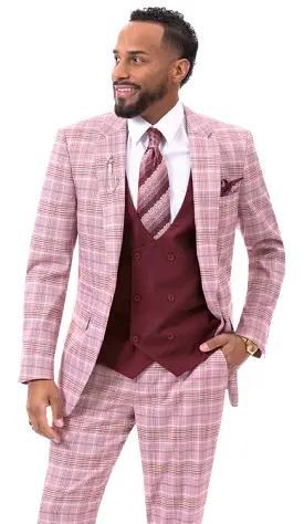 EJ Samuel Burgundy Suit M2787