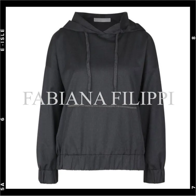 FABIANA FILIPPI  |Wool Long Sleeves Plain Hoodies & Sweatshirts