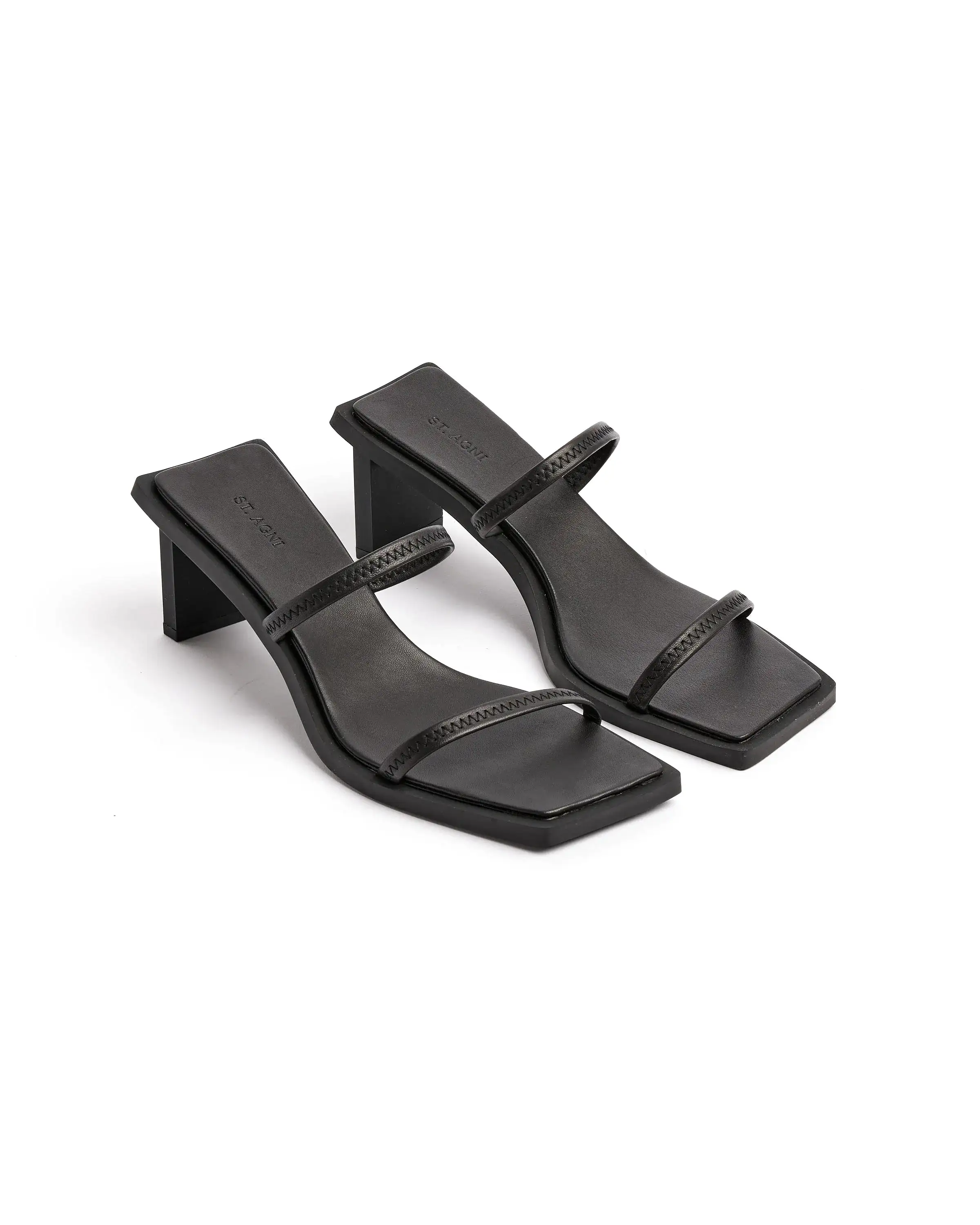 Fine Strap Heel - Black