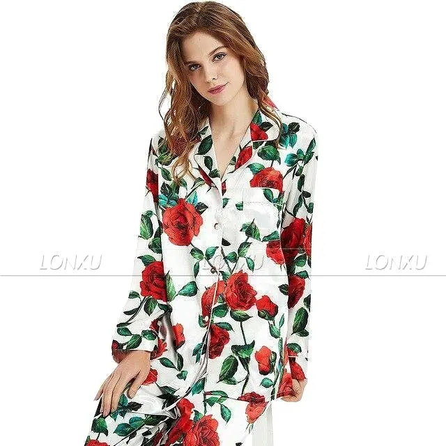 Floral Silk Women Pajama Set