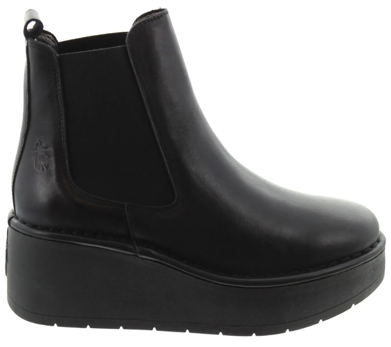 FLY Ladies Hama Wedge Chelsea Boots In Black