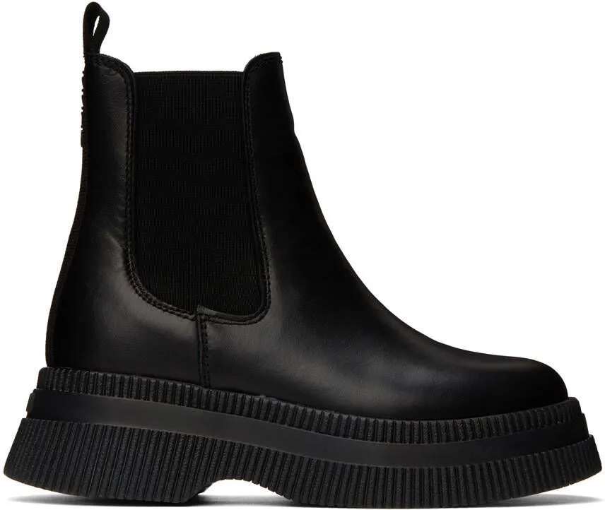 GANNI Black Creepers Chelsea Boots